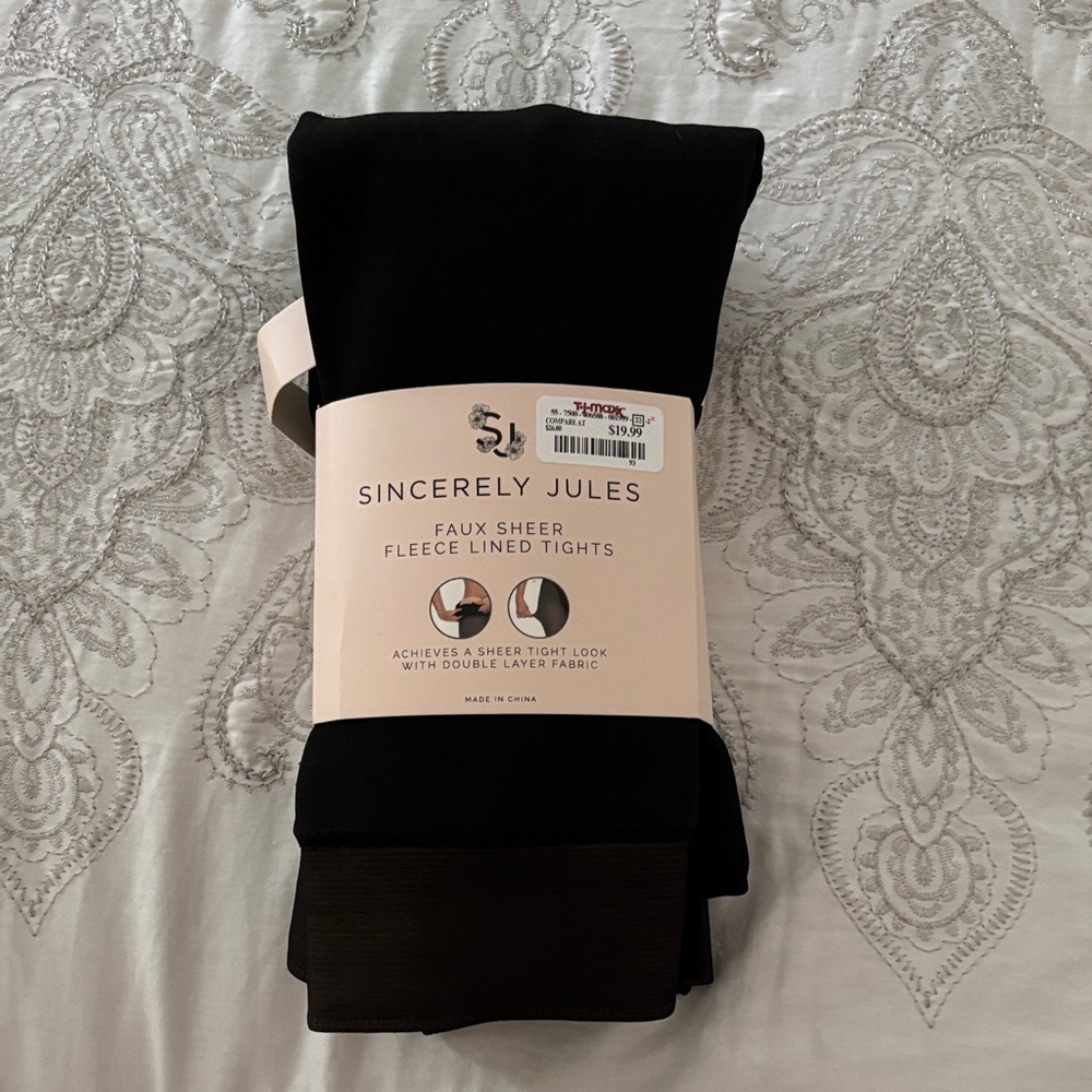 Sincerely Jules Black Faux Sheer Tights